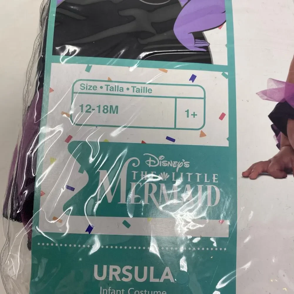 Disney Baby The Little Mermaid Infant Ursula Dress Costume Size 12-18 Months - Picture 2 of 5